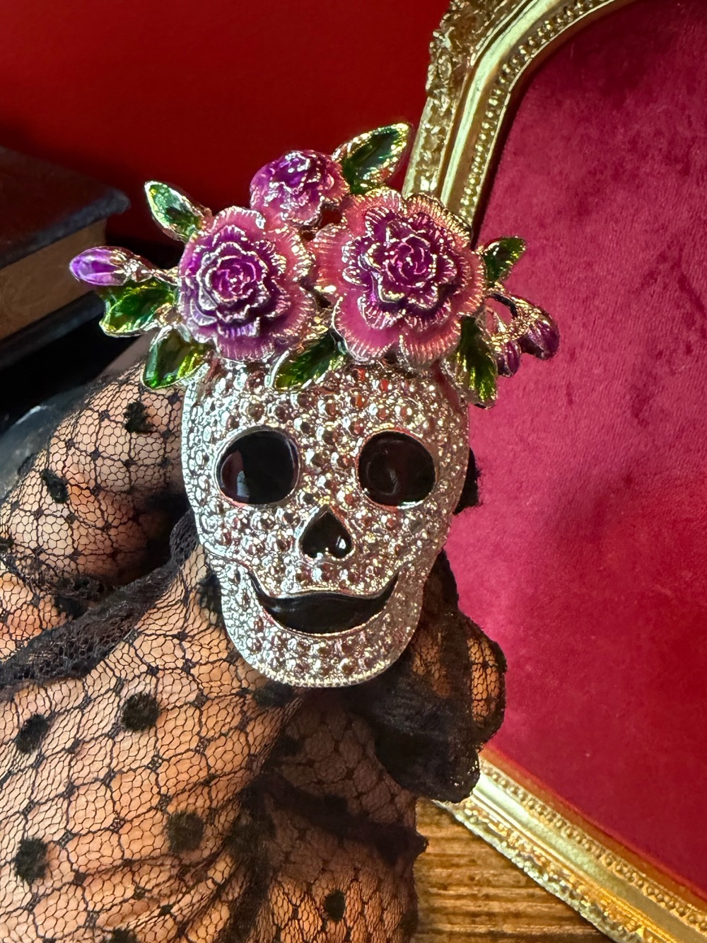 Purple Skull Floral Crown